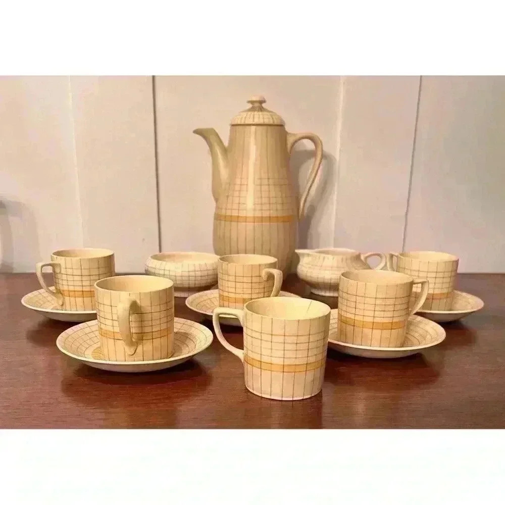 Rare Gray’s Susie Cooper Pottery  Art Deco ‘Sun Buff’ Tea Set 1910-1930’s